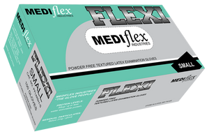 Mediflex Flexi Powder Free Latex Gloves - 10 boxes of 100 gloves