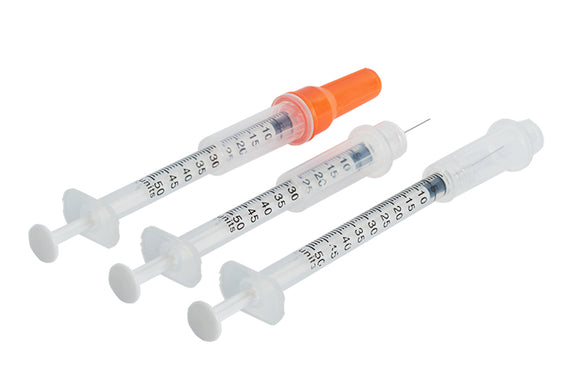 Australian Health 888 Insulin Safety Syringe with Needle 0.5ml; 29G x 13mm 1 Each x 100