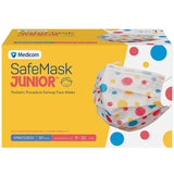 2022 New SafeMask Junior Child Level 1 Procedure Earloop Face Masks - Pack of 50 - Polka Dot