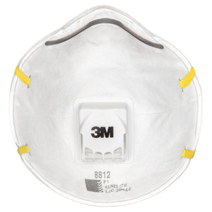 3M™ Cupped Particulate Respirator 8812, P1, valved, 10/Box, 24 Boxes/Case