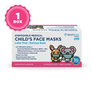 Level 2 Australian Made Childs Face Mask, Healthone Protect - Earloop - Pack of 50