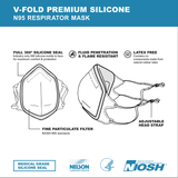NIOSH APPROVED Healthone Protect Silicone Sealed N95 Respirator - 20 x Pack of 30