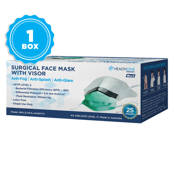 50x 4 PLY Surgical Face Masks (LEVEL 3 Medical Grade, INDIVIDUALLY